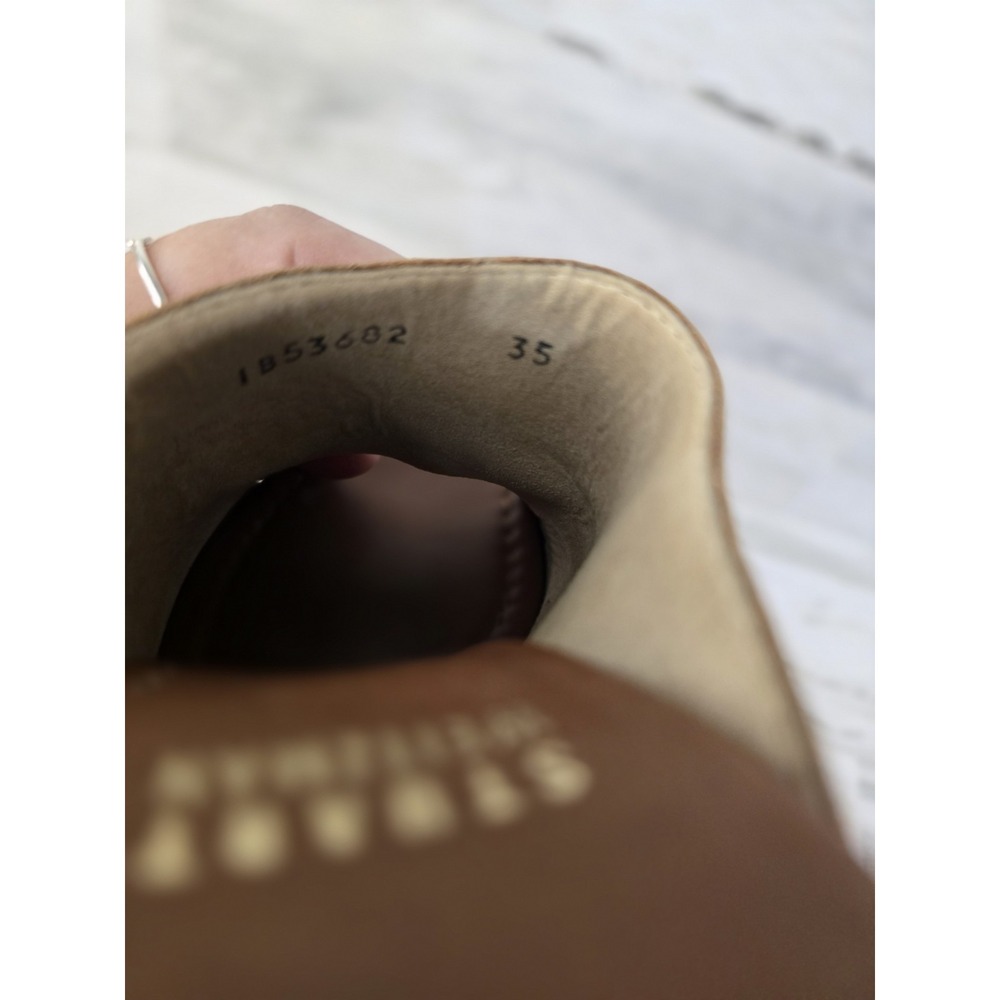 Stuart Weitzman Womens Tan Leather Rose Floral Studded Platform Clog Mules Spain - Picture 11 of 13